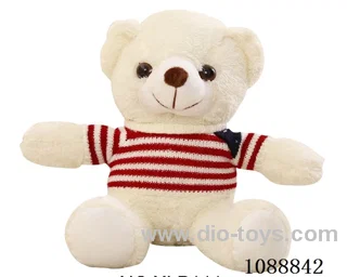 30CM beige white sweater teddy bear doll