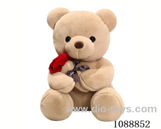 23CM grey rose bear doll