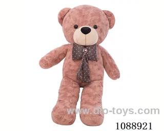 94CM deep brown teddy bear doll with bow tie