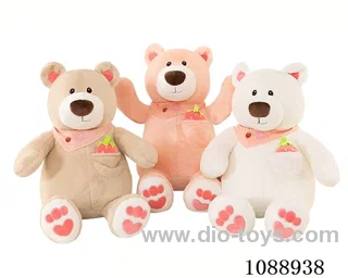 41CM strawberry polar bear throw pillow doll