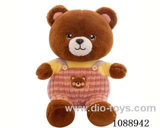 40CM pink brown bear doll with strap