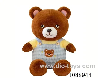 40CM blue strap brown bear doll