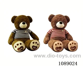 77CM dark brown striped sweater teddy bear doll