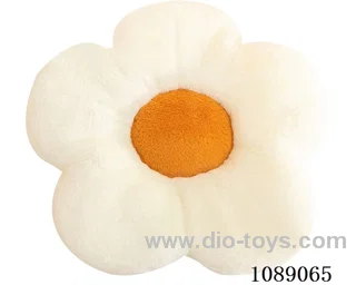 34CM white rabbit hair flower cushion