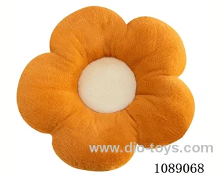 49CM brown rabbit hair flower cushion