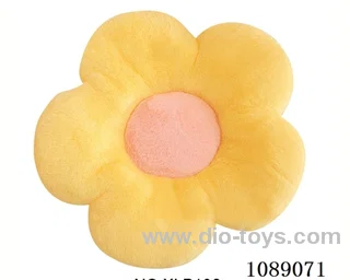 34CM yellow rabbit hair flower cushion