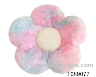 34CM colorful rabbit hair flower cushion