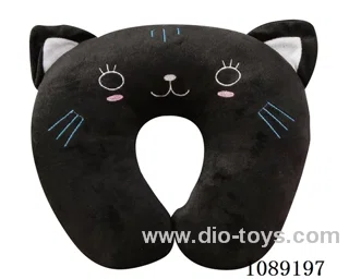 Black cat U-shaped pillow
