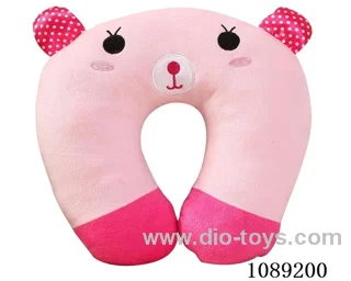 Pink bear U-shaped pillow