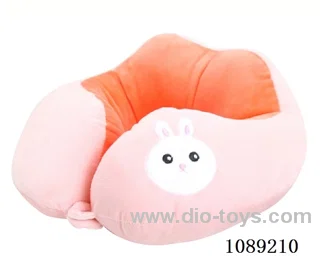 Pink rabbit U-shaped pillow
