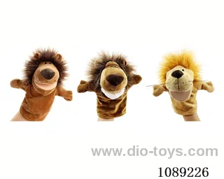 Lion cartoon animal hand puppet plush doll