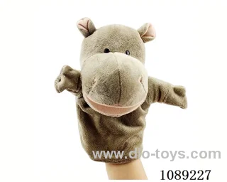 Hippo cartoon animal hand puppet plush doll