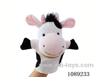 Cow cartoon animal hand puppet plush doll