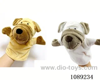 Shar Pei cartoon animal hand puppet plush doll