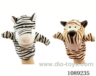 Tiger cartoon animal hand puppet plush doll