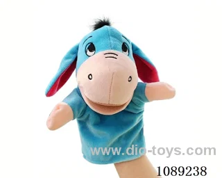 Donkey cartoon animal hand puppet plush doll