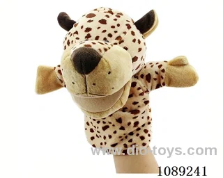 Leopard cartoon animal hand puppet plush doll