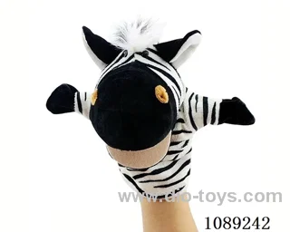 Zebra cartoon animal hand puppet plush doll