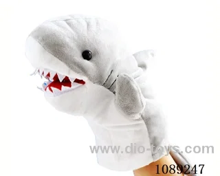 Shark cartoon animal hand puppet plush doll