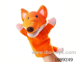 Fox cartoon animal hand puppet plush doll