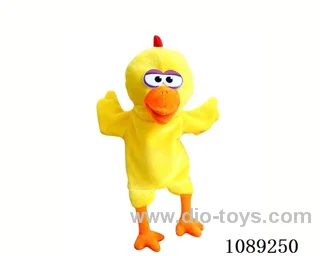 Chicken cartoon animal hand puppet plush doll