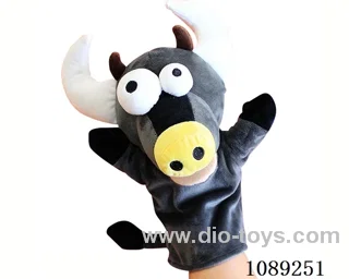 Bull cartoon animal hand puppet plush doll