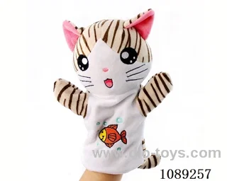 Cat cartoon animal hand puppet plush doll