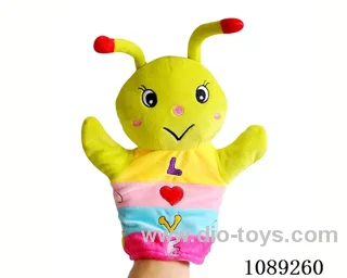 Caterpillar cartoon animal hand puppet plush doll