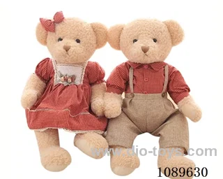 45CM red checkered teddy bear