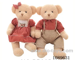 65CM red checkered teddy bear