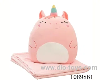 Unicorn throw pillow blanket