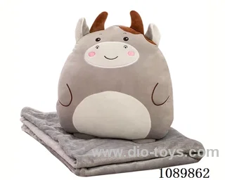 Cute cow throw pillow blanket