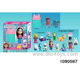 5 inch doll + dollhouse set in window box
