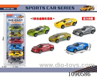 6PCS pull back alloy car