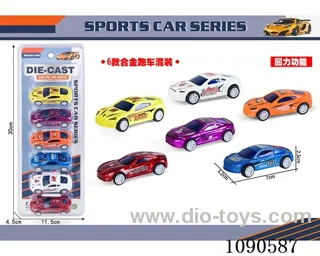 6PCS pull back alloy car