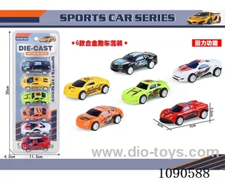 6PCS pull back alloy car
