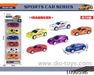 6PCS pull back alloy car