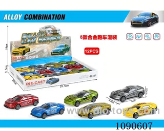 12PCS pull back alloy car