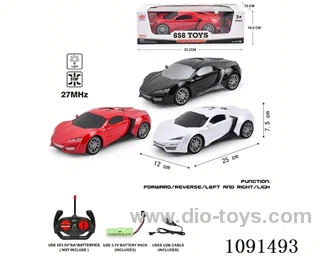 1:16 4ch rc car with light included battery