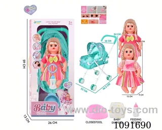 14inch 16IC doll with iron stroller in window box
