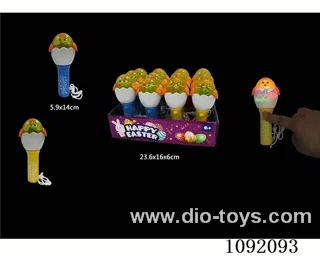 5 Lights Easter Chick Flash Turn Stick 3*AG13 Yellow/Blue 12 PCS/display box