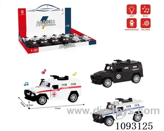 1:32 pull back alloy car W L/M included battery