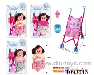 12 inch doll with artificial voice/Plastic trolley included battery