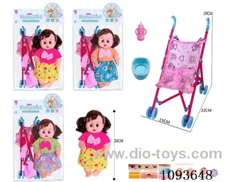 12 inch doll with artificial voice/Plastic trolley included battery