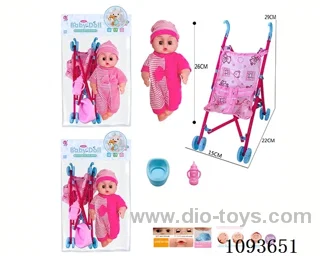 12 inch doll with artificial voice/Plastic trolley included battery