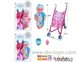 12 inch doll with artificial voice/Plastic trolley included battery