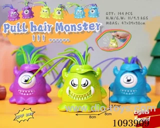 Funny hair-pulling monster