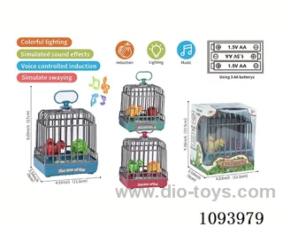 sound control cage with 2 dinosaurs/action/light/music