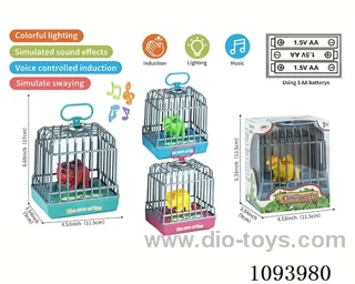 sound control cage with 1 dinosaur/action/light/music