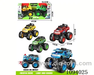 friction impact deformation car 2PCS with light/music/LR44*6